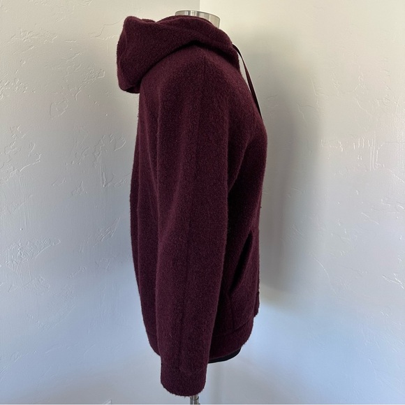 Lululemon wool sherpa hooded zip up Plush in Deep Burgundy Jacket Sz M - Picture 6 of 11